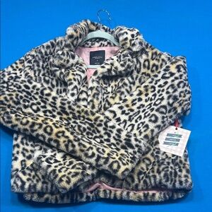 Hanna Andersson Leopard Print Kids Jacket with Pink Lining
